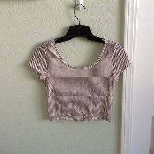 American Eagle Outfitters red stripe crop top.